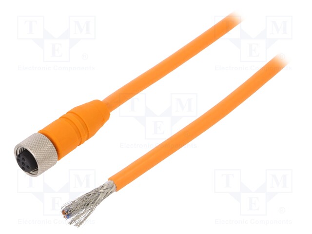 Connection lead; M12; PIN: 5; straight; 10m; plug; 60VAC; 4A; IP67