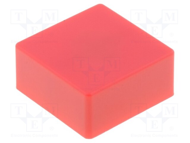 Button; square; Application: B3F-4,B3F-5,B3W; 12x12mm; Colour: red