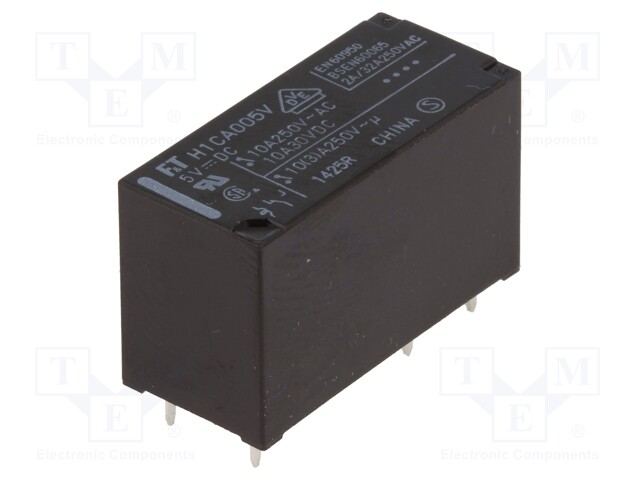 Relay: electromagnetic; SPDT; Ucoil: 5VDC; 10A/250VAC; 10A/30VDC