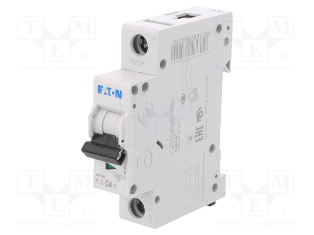 Circuit breaker; 230/400VAC; Inom: 4A; Poles: 1; DIN; Charact: C; 6kA