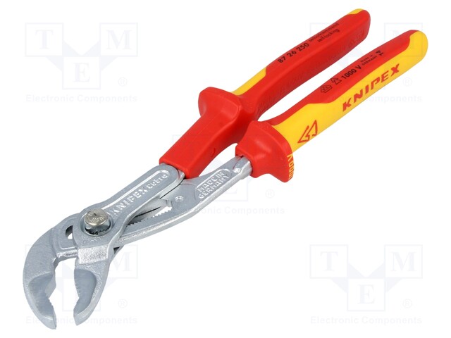 Pliers; insulated,adjustable; chrome-vanadium steel; 1kVAC