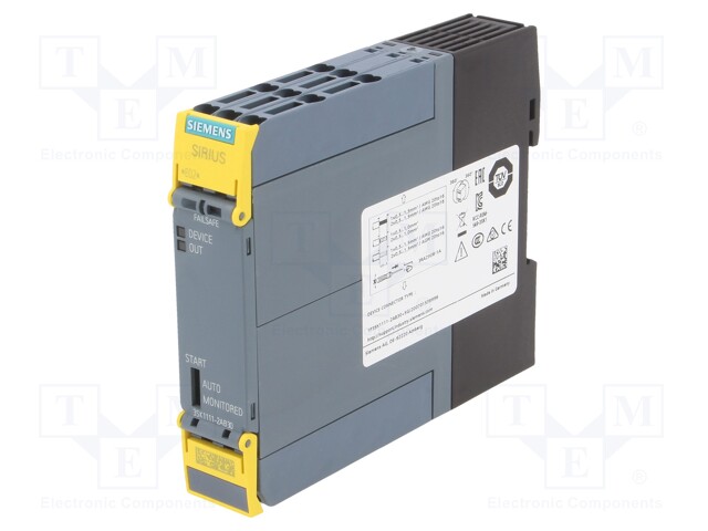 Module: safety relay; Series: 3SK1 SIRIUS; Mounting: DIN; -25÷60°C