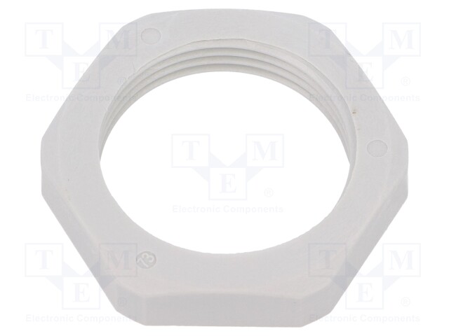 Nut; M25; polyamide; UL94V-0; D: 6.5mm; Spanner: 32mm; grey