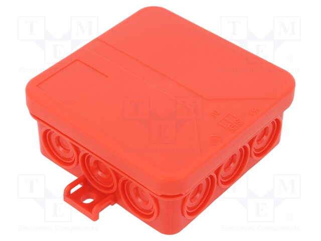 Enclosure: junction box; X: 85mm; Y: 85mm; Z: 37mm; polypropylene