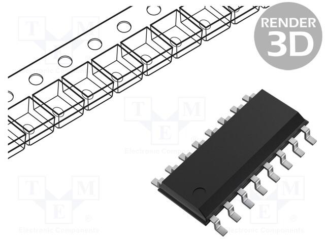 IC: digital; NOT; Ch: 6; IN: 1; CMOS; SMD; SOIC16; 3÷18VDC; -55÷125°C