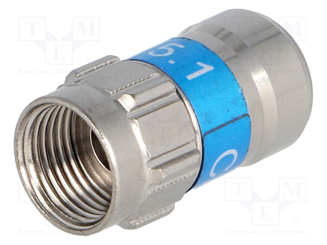 Plug; F; male; straight; RG6; 7.1mm; push-in; for cable