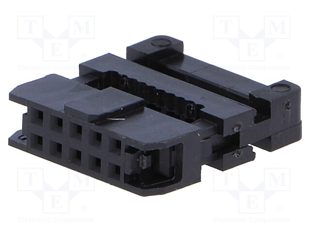 Plug; IDC; female; PIN: 10; with cable clamp; IDC; for ribbon cable