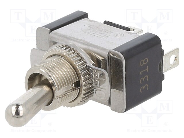 Switch: toggle; Pos: 2; SPST; OFF-ON; 20A/125VAC; 0÷65°C; 50mΩ