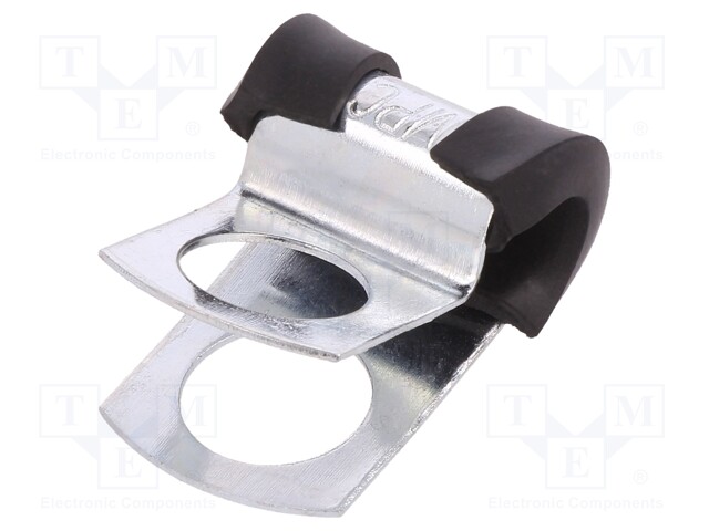 Fixing clamp; ØBundle : 5mm; W: 16mm; steel; Cover material: EPDM