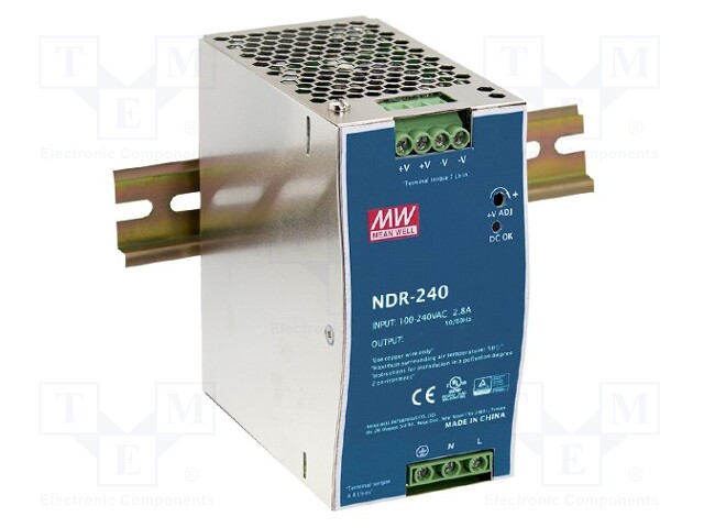 Power supply: switched-mode; slim; 240W; 24VDC; 24÷28VDC; 10A; 1kg