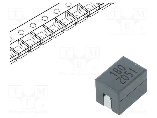 Inductor: wire; 180nH; Ioper: 50A; 0.29mΩ; 100kHz; -40÷125°C; ±10%