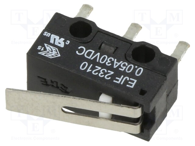 Microswitch SNAP ACTION; with short lever; SPDT; 0.05A/30VDC