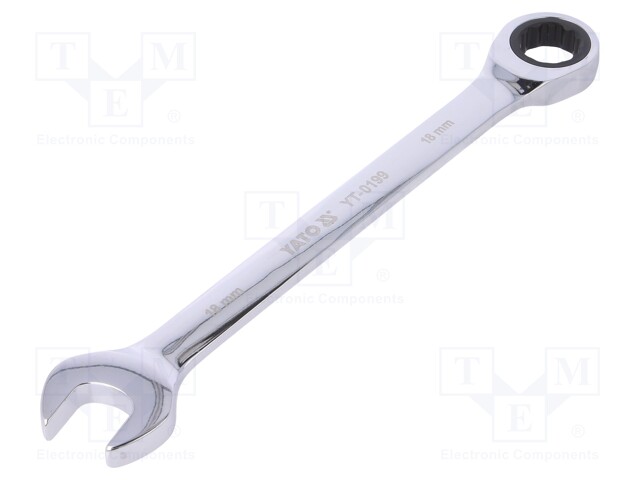 Key; combination spanner,with ratchet; 18mm