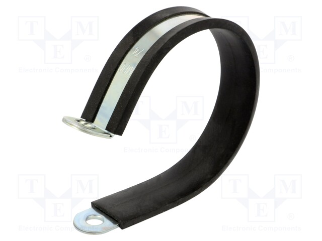 Fixing clamp; ØBundle : 7mm; W: 20mm; steel; Cover material: EPDM