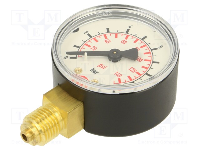 Manometer; 0÷10bar; 50mm; non-aggressive liquids,inert gases