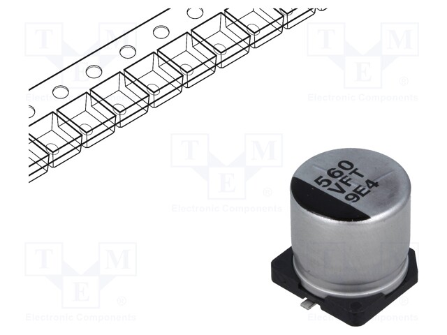 Capacitor: electrolytic; low impedance; 560uF; 35VDC; Case: G; FT