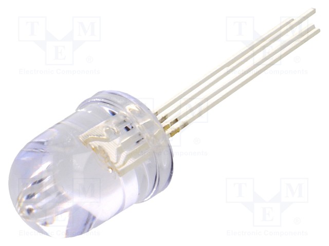 LED; 10mm; tricolour; RGB; 7000÷8500mcd; 10000÷12000mcd; 30°; anode