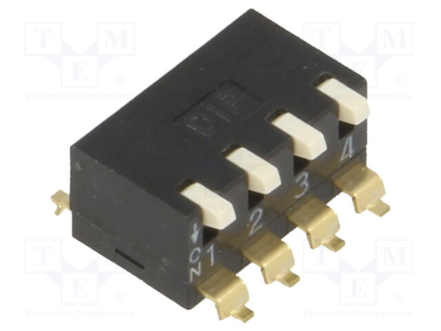 Switch: DIP-SWITCH; Poles number: 4; ON-OFF; 0.025A/24VDC; Pos: 2