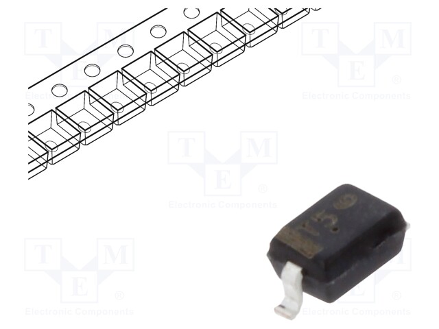 Diode: Zener; 0.3W; 3.3V; SMD; reel,tape; SOD323; single diode