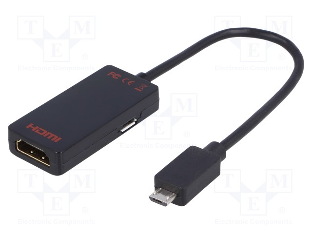 Adapter; Slim Port; 150mm; Colour: black