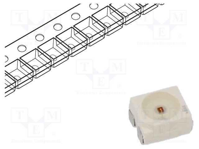 LED; SMD; PLCC4; amber; 1800÷7100mcd; 3.4x3x2.1mm; 120°; 1.9÷2.65V