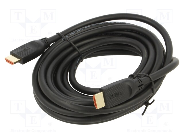 Cable; HDMI 2.0; HDMI plug,both sides; PVC; 5m; black; 32AWG