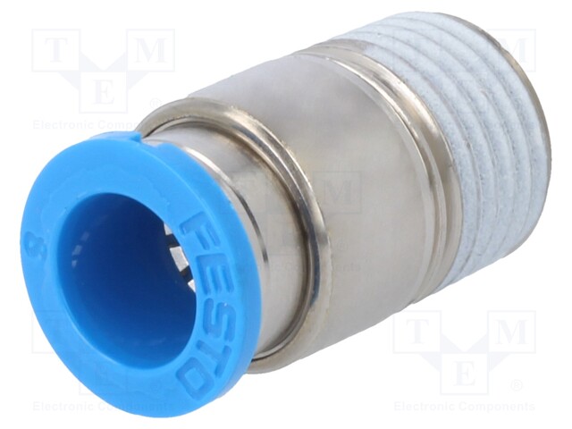 Push-in fitting; straight; Input thread: R 1/4" external; 8mm