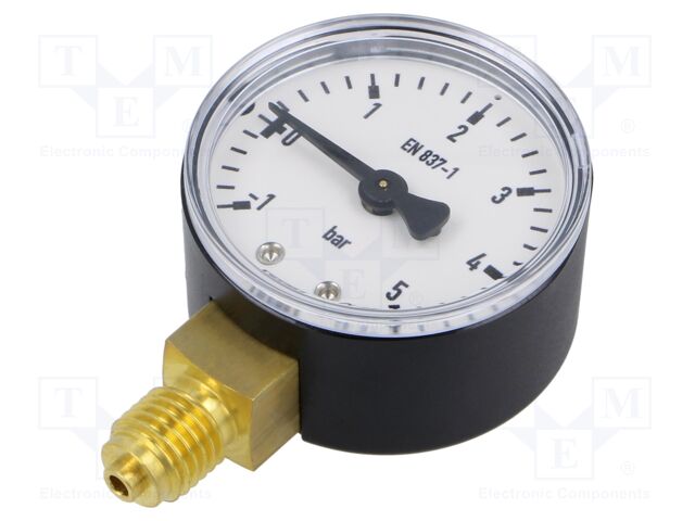 Manovacoumeter; -1÷5bar; 50mm; Temp: -20÷60°C; Enclos.mat: plastic