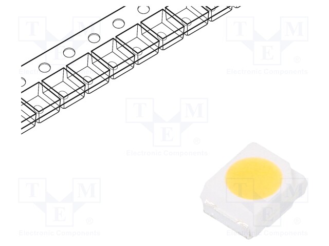 LED; SMD; 3528,PLCC2; white warm; 5÷9lm; 3250-3650K; 90; 120°; 20mA