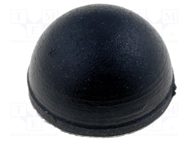 Self-adhesive foot; black; rubber; A: 6.7mm; B: 4.2mm