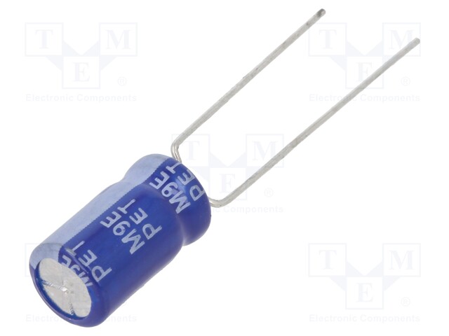 Capacitor: electrolytic; THT; 330uF; 16VDC; Ø6.3x11mm; ±20%; 2000h