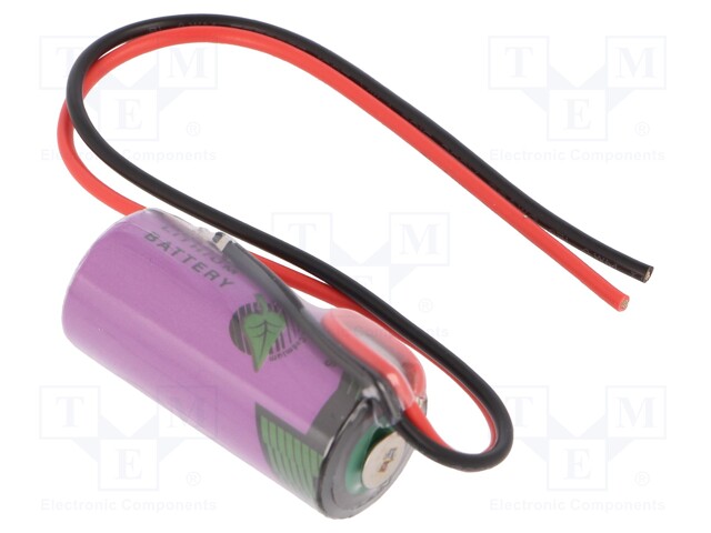 Battery: lithium (LTC); 3.6V; 2/3AA,2/3R6; cables; Ø14.7x33.5mm