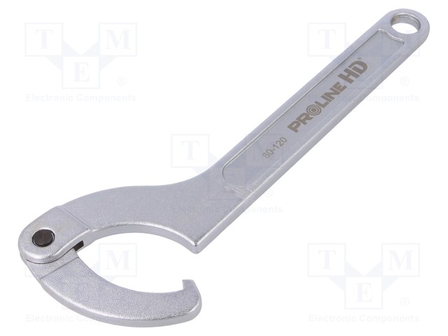 Key; hook; Chrom-vanadium steel; L: 345mm; Grip capac: 80÷120mm