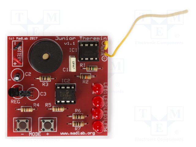 Junior theremin; Power supply: battery 9V x1