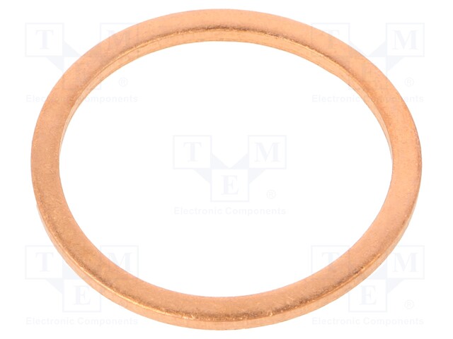 Gasket; copper; D: 1.5mm; Øint: 16mm; Øout: 20mm; DIN: 7603