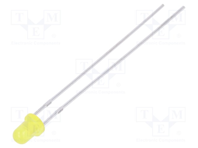 LED; 3mm; yellow; 210÷350mcd; 60°; Front: convex