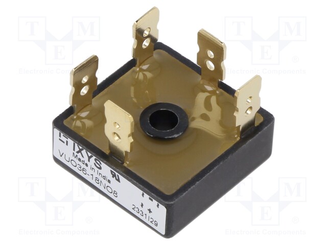 Three-phase bridge rectifier; Urmax: 1.8kV; If: 27A; Ifsm: 550A