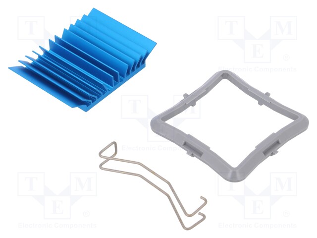 Heatsink: extruded; grilled; blue; L: 32.5mm; W: 32.5mm; H: 7.5mm