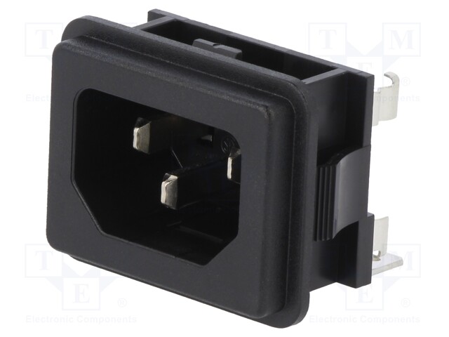 Connector: AC supply; socket; male; 10A; 250VAC; IEC 60320; C14 (E)