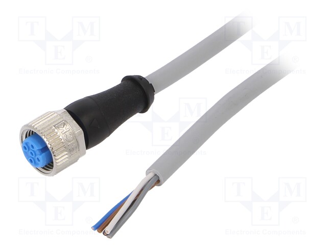 Connection lead; M12; PIN: 5; straight; 10m; plug; 125VAC; 4A; IP67