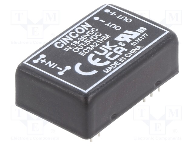 Converter: DC/DC; 3W; Uin: 18÷36V; Uout: 5VDC; Iout: 600mA; DIP24