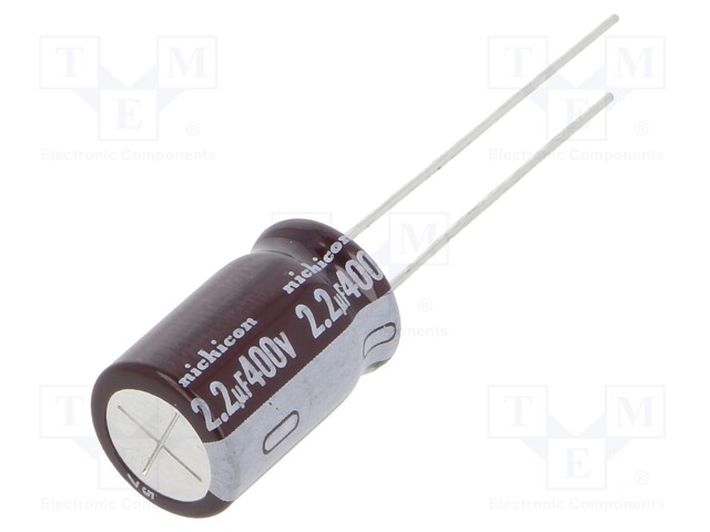 Capacitor: electrolytic; low impedance; THT; 2.2uF; 400VDC; ±20%