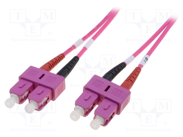 Fiber patch cord; OM4; SC/PC,both sides; 1m; LSZH; purple