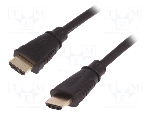 Cable; HDMI 1.4; HDMI plug,both sides; 1.3m; black