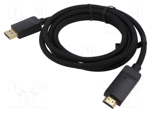 Cable; DisplayPort 1.2,HDMI 2.0; DisplayPort plug,HDMI plug