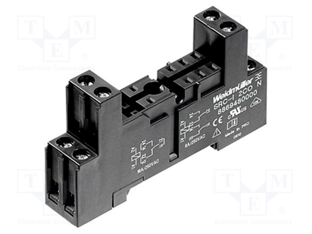 Socket; PIN: 8; 12A; 240VAC; Mounting: DIN; Leads: screw terminals