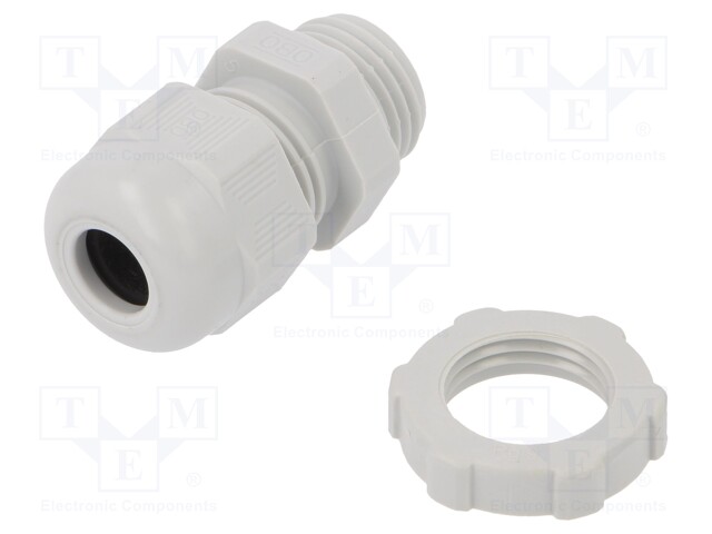 Cable gland; with thread PG; PG9; IP68; Mat: polyamide; light grey