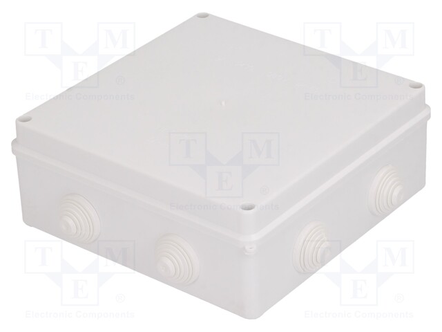 Enclosure: junction box; X: 196mm; Y: 196mm; Z: 78mm; wall mount