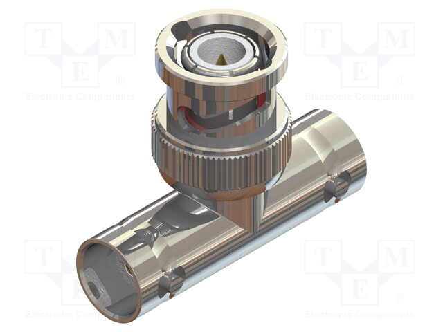 Adapter; 33mm; BNC socket x2,BNC plug; 50Ω; 1kV; 3GHz