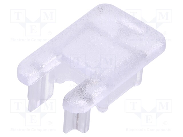 Cap for LED profiles; transparent; polycarbonate; V: with keyway